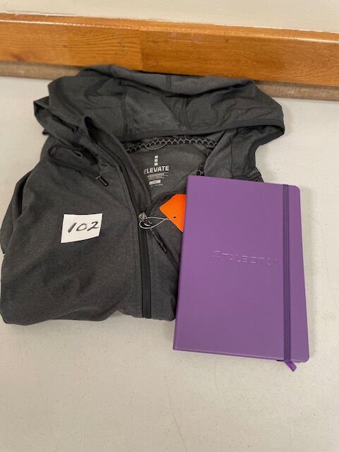 Man's L Zipped Hoodie & Journal - Value $45 (102)
