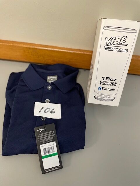 Man's Callaway Golf Shirt & Vibe Tumbler - value $75 (106)